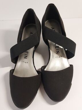 Calvin Klein Black Cross-Strap Pointed Toe Heels